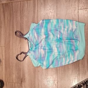 Free Country Bathing Suit Top Women's sz L (12/14) w/ built in bra good cond